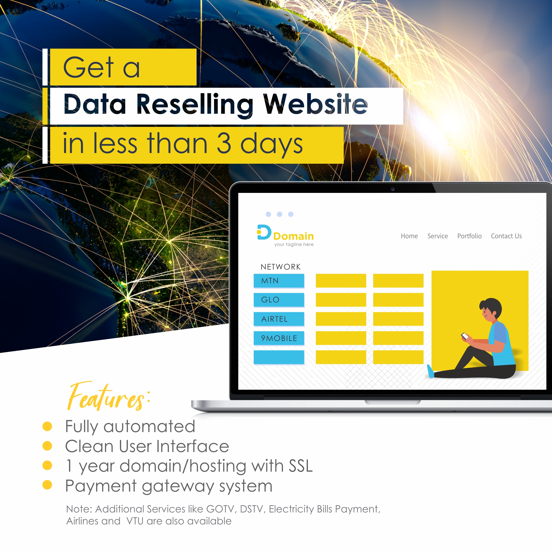 Data reselling website